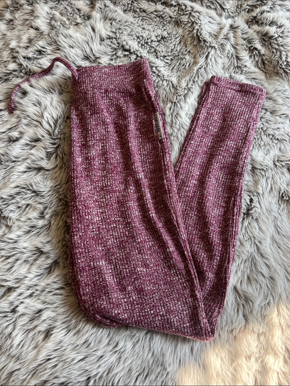 Gymshark Marled Burgundy Ribbed Leggings